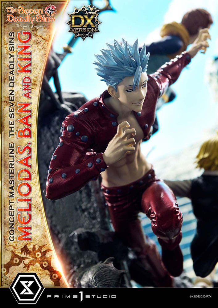 Statua della serie Masterline Concept dei sette peccati capitali Meliodas, Ban e King Deluxe Bonus Version 55 cm