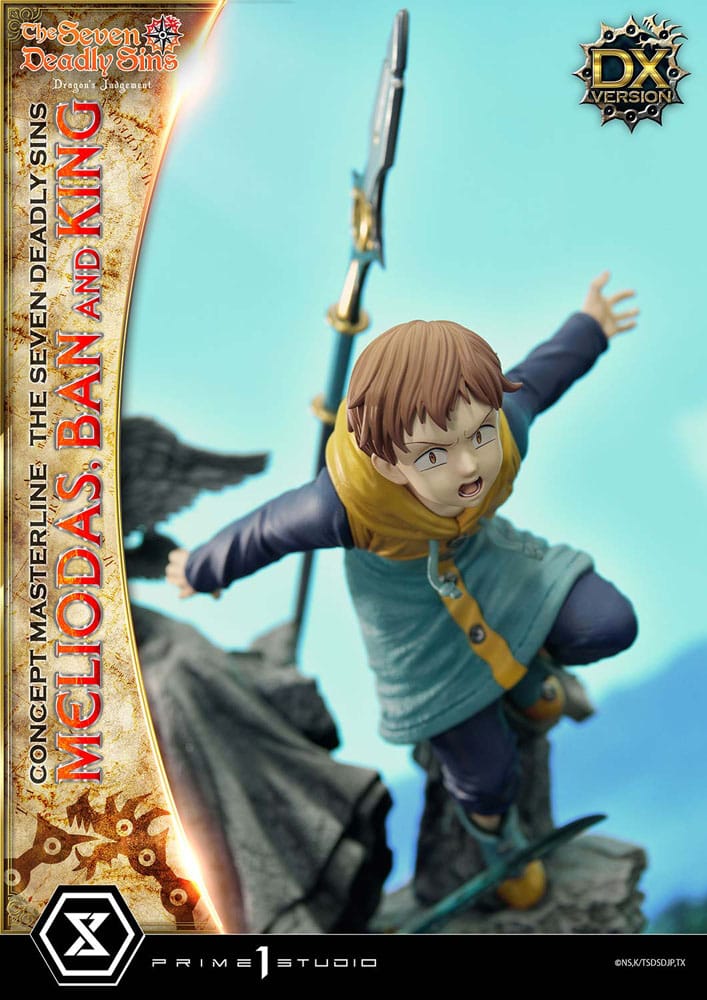 Statua della serie Masterline Concept dei sette peccati capitali Meliodas, Ban e King Deluxe Bonus Version 55 cm
