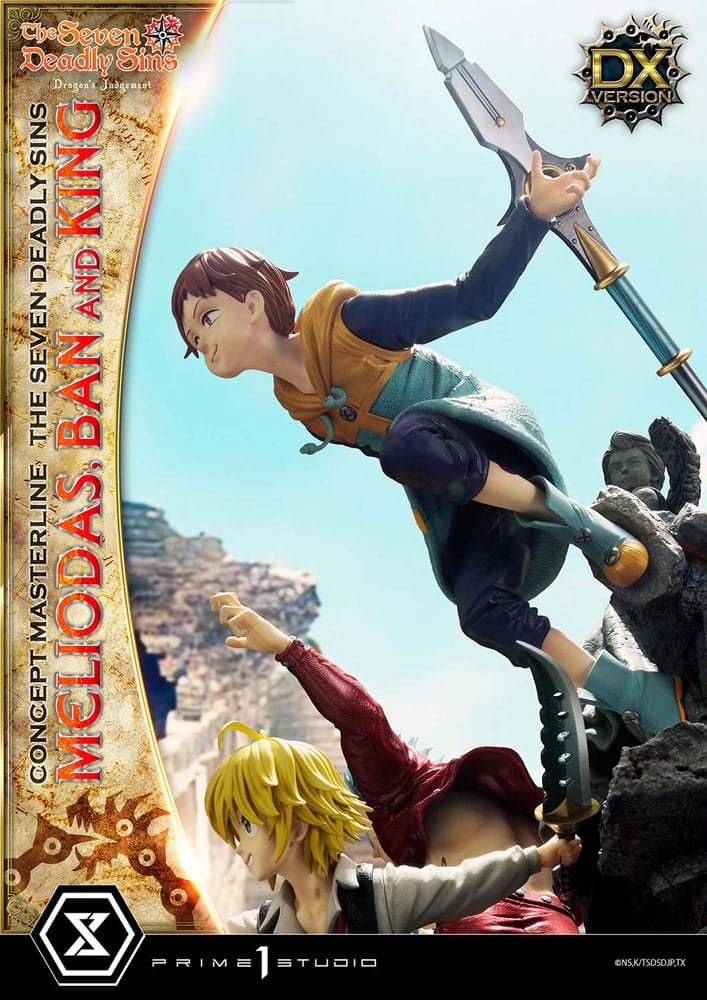 Statua della serie Masterline Concept dei sette peccati capitali Meliodas, Ban e King Deluxe Bonus Version 55 cm