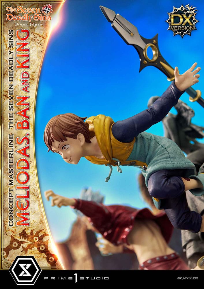 Statua della serie Masterline Concept dei sette peccati capitali Meliodas, Ban e King Deluxe Bonus Version 55 cm