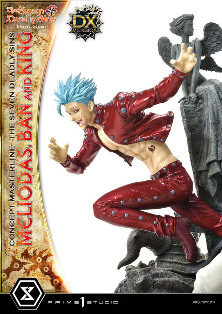 Statua della serie Masterline Concept dei sette peccati capitali Meliodas, Ban e King Deluxe Bonus Version 55 cm