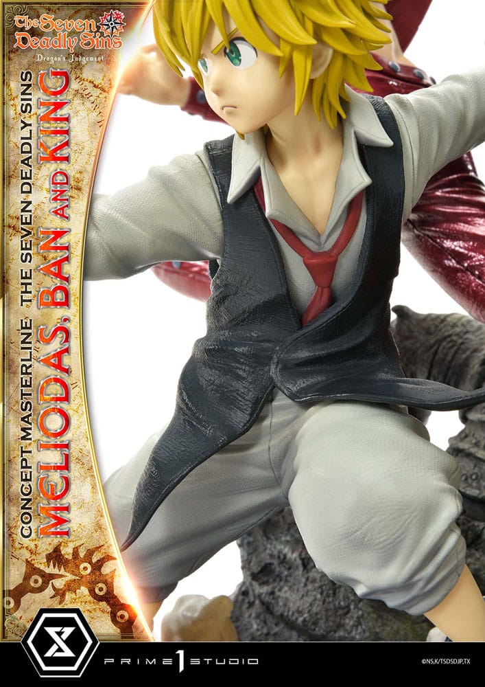 Statua della serie Masterline Concept dei sette peccati capitali Meliodas, Ban e King Deluxe Bonus Version 55 cm