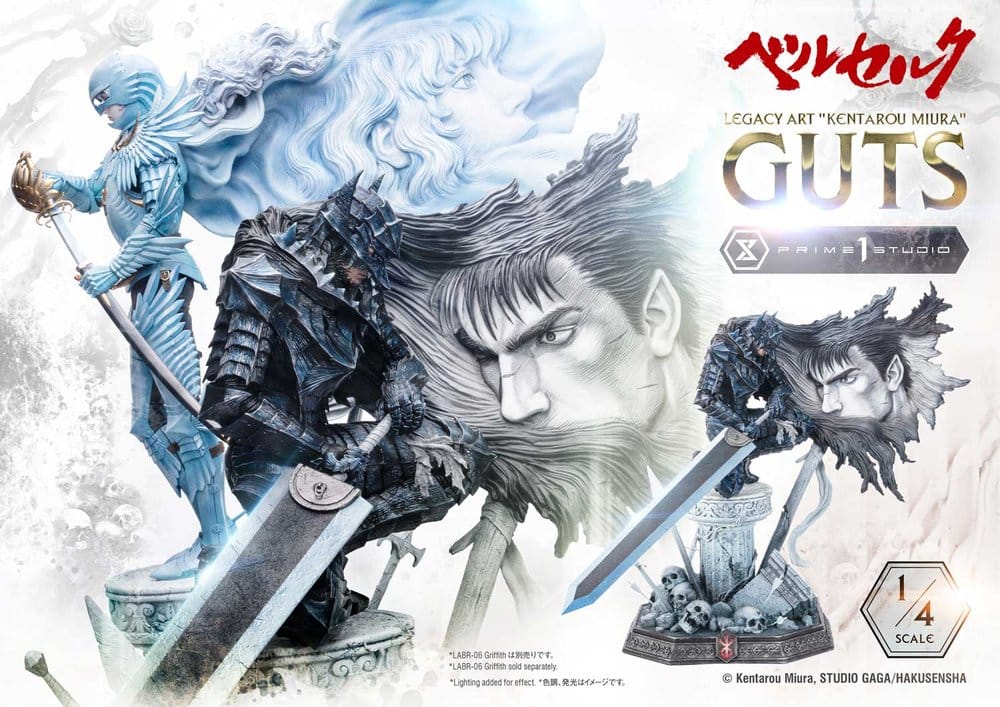 Berserk Legacy Art "Kentarou Miura" Statue 1/4 Guts Bonus Version 74 cm