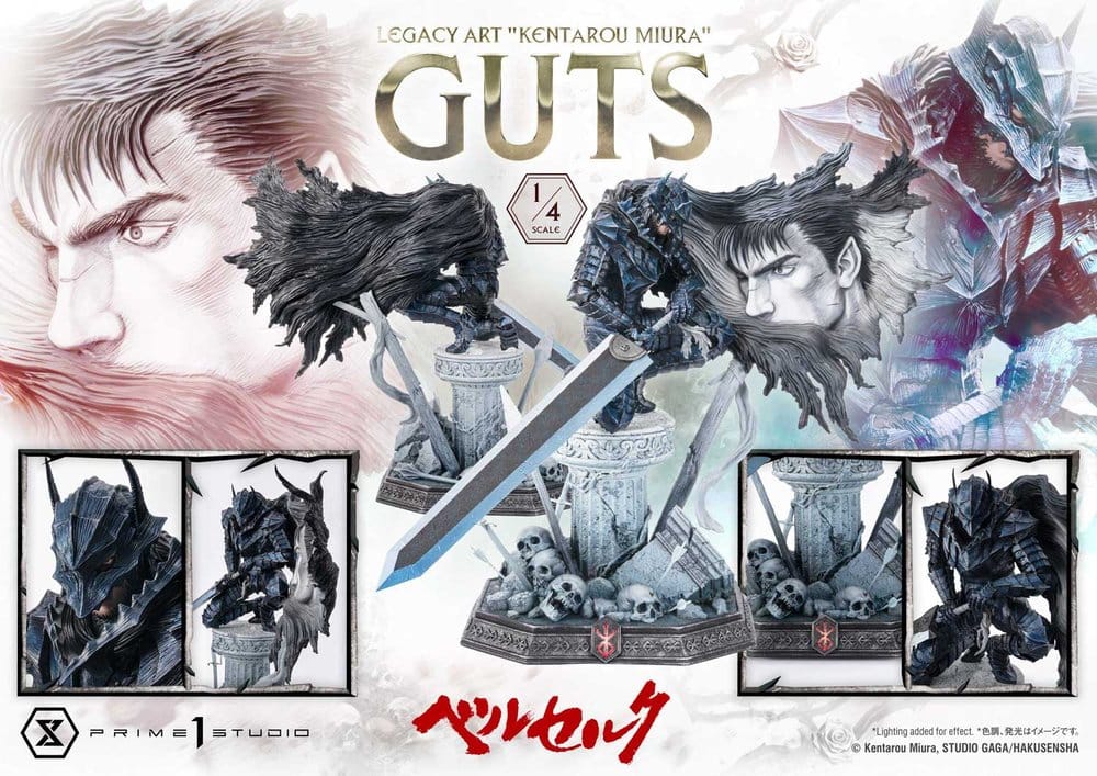 Berserk Legacy Art "Kentarou Miura" Statue 1/4 Guts Bonus Version 74 cm