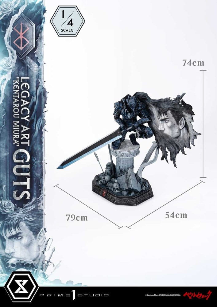 Berserk Legacy Art "Kentarou Miura" Statue 1/4 Guts Bonus Version 74 cm