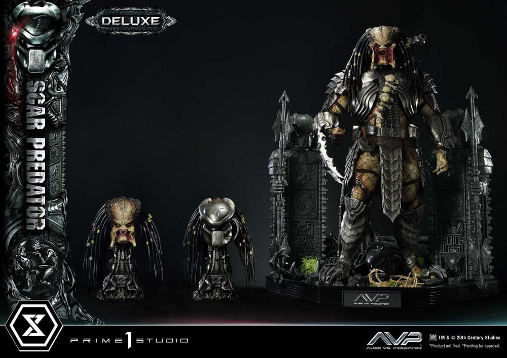 The Alien vs. Predator Museum Masterline Series Statue 1/3 Scar Predator Deluxe Bonus Version 93 cm