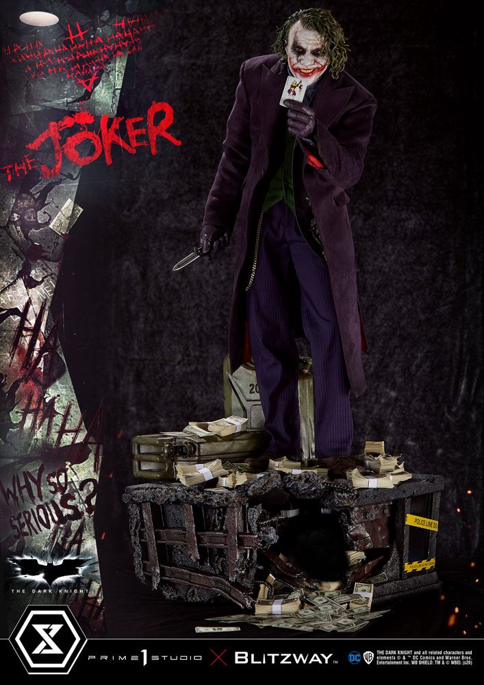 Statua del Cavaliere Oscuro 1/3 Versione Bonus del Joker 72 cm