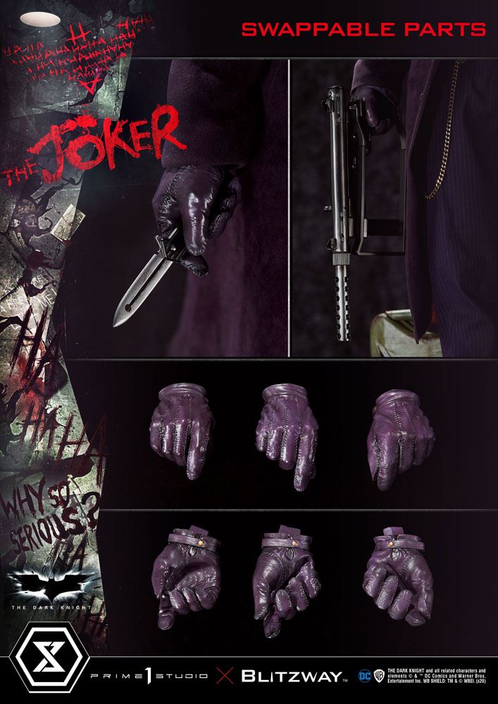 Statua del Cavaliere Oscuro 1/3 Versione Bonus del Joker 72 cm