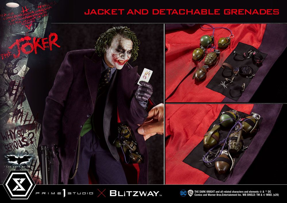 Statua del Cavaliere Oscuro 1/3 Versione Bonus del Joker 72 cm