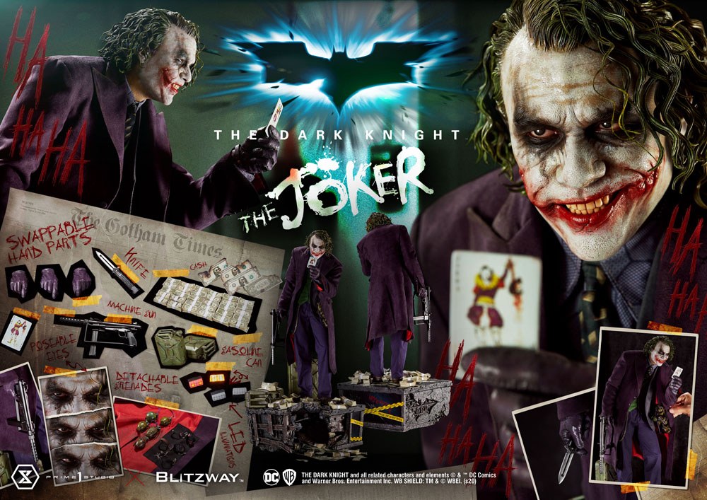 Statua del Cavaliere Oscuro 1/3 Versione Bonus del Joker 72 cm