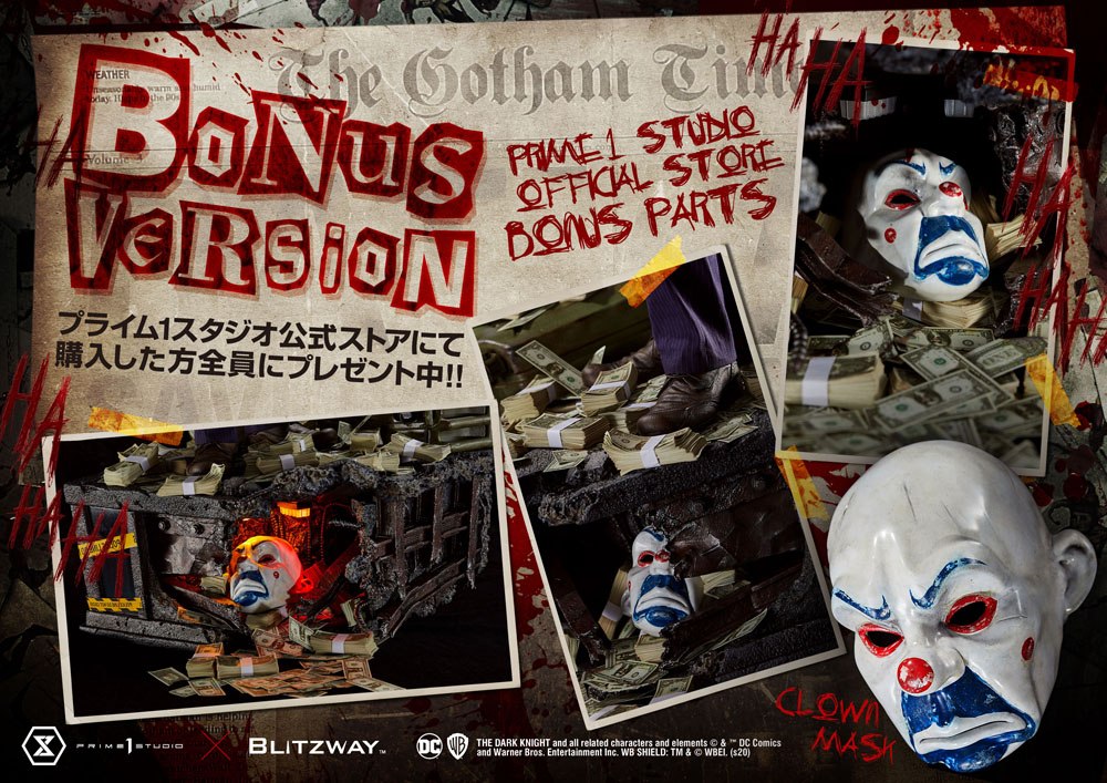 Statua del Cavaliere Oscuro 1/3 Versione Bonus del Joker 72 cm