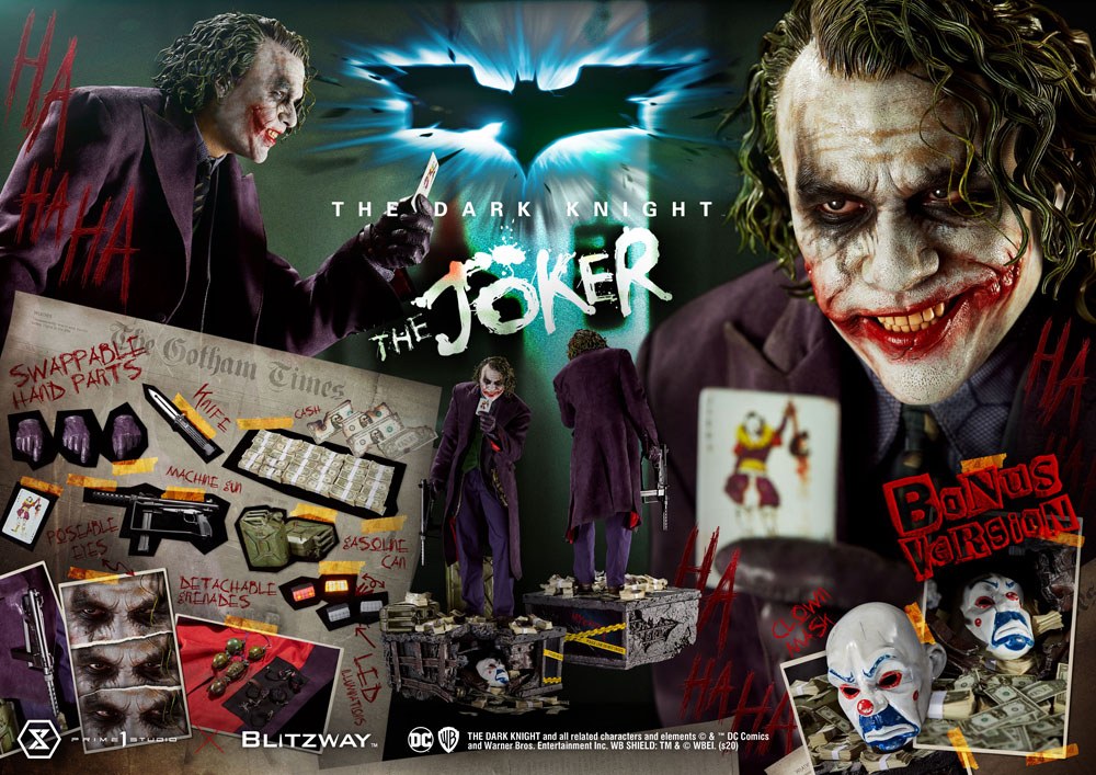 Statua del Cavaliere Oscuro 1/3 Versione Bonus del Joker 72 cm
