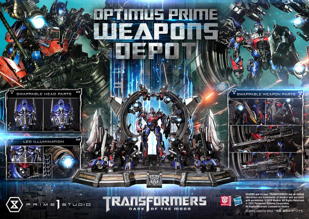 Transformers: Dark of the Moon (Movie) Museum Masterline Statue Optimus Prime Weapons Depot 127 cm