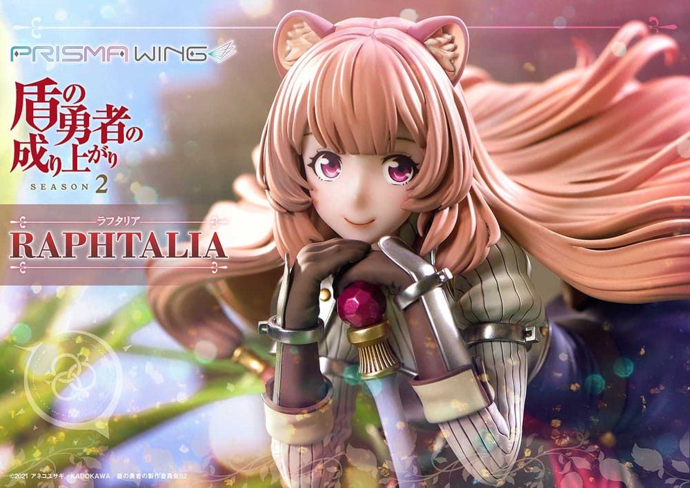 Statua in PVC Prisma Wing della seconda stagione di The Rising of the Shield Hero, 1/7 Raphtalia, 21 cm