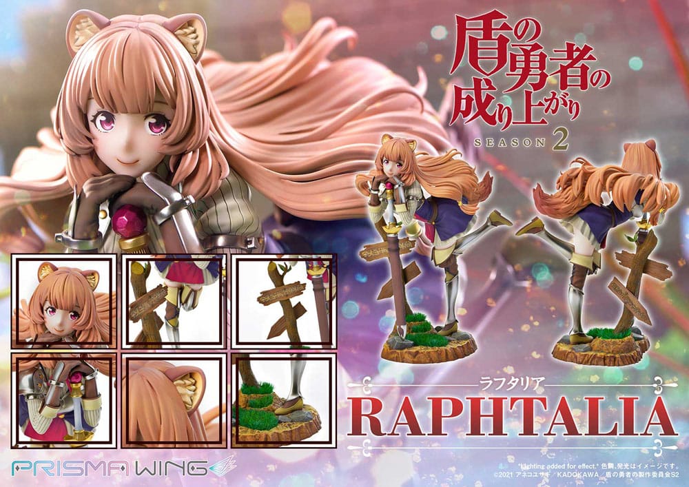 Statua in PVC Prisma Wing della seconda stagione di The Rising of the Shield Hero, 1/7 Raphtalia, 21 cm