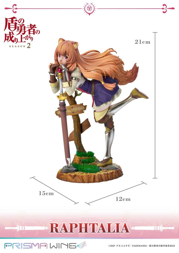Statua in PVC Prisma Wing della seconda stagione di The Rising of the Shield Hero, 1/7 Raphtalia, 21 cm