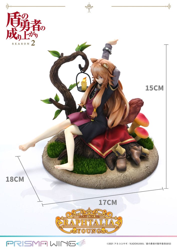 Statua in PVC Prisma Wing della seconda stagione di The Rising of the Shield Hero, 1/7 Raphtalia Young Version, 15 cm