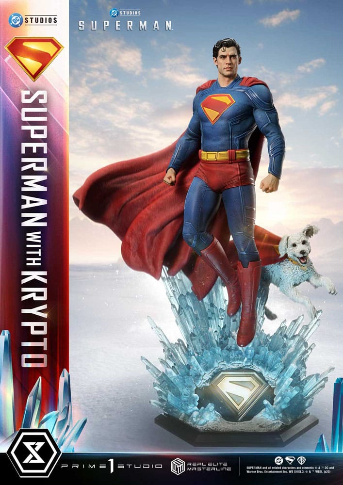 Superman (2025) Real Elite Masterline Series Statue 1/3 Superman with Krypto 95 cm