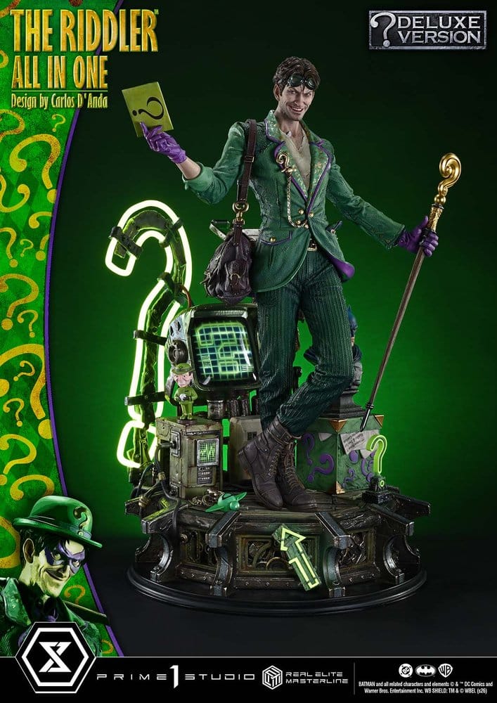 DC Comics Real Elite Masterline Series Statue 1/3 The Riddler All In One (Design by Carlos D'Anda) Deluxe Version 74 cm