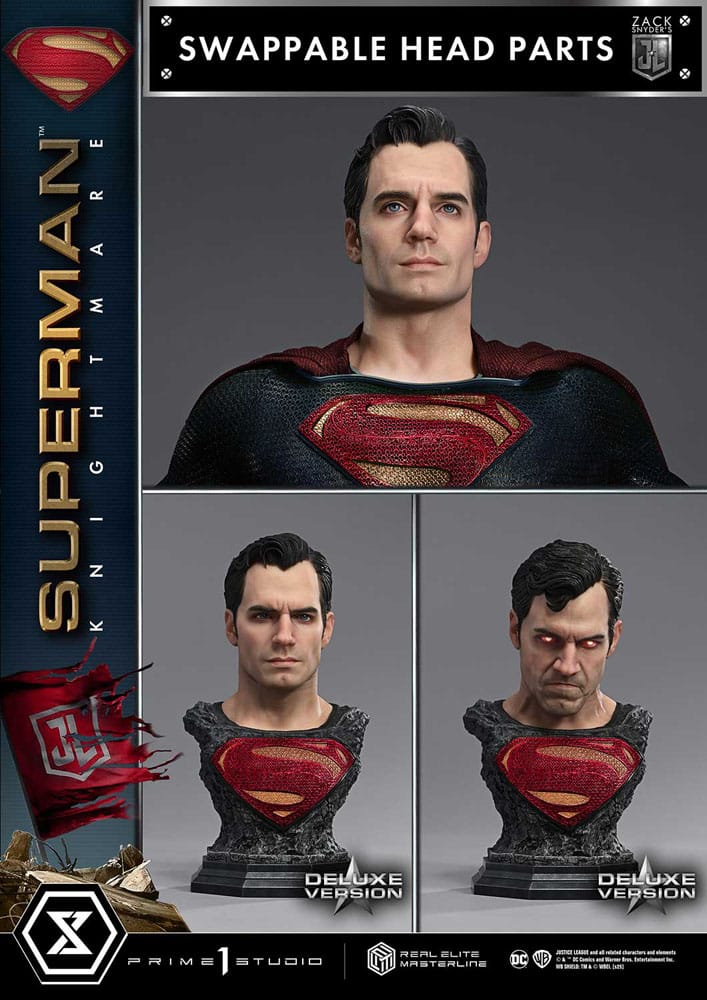 Statua della serie Masterline Real Elite Justice League di Zack Snyder, 1/3, Superman Knightmare Color Edition Deluxe Ver. 95 centimetri
