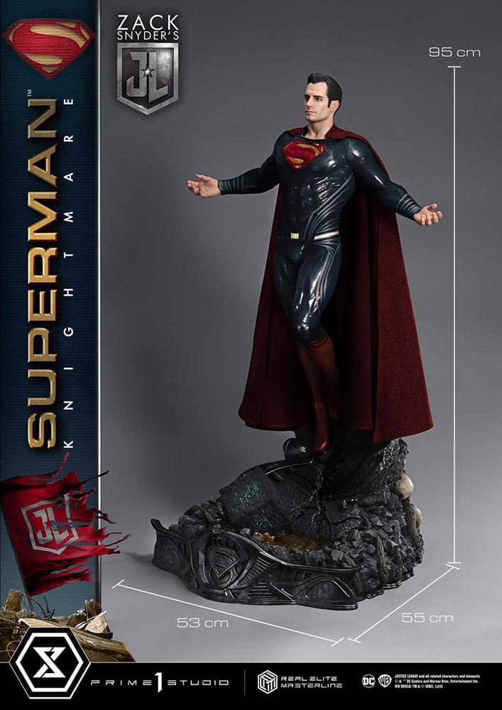 Statua della serie Masterline Real Elite Justice League di Zack Snyder, 1/3, Superman Knightmare Color Edition Deluxe Ver. 95 centimetri