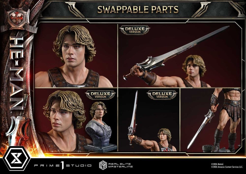 Masters of the Universe (2026 Film) Real Elite Masterline Series Statue 1/3 He-Man DX Bonus Version 117 cm
