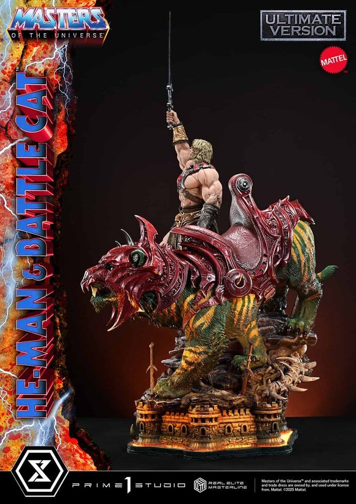 Masters of the Universe Real Elite Masterline Series Statue 1/4 He-Man & Battle Cat Ultimate Bonus Version 86 cm