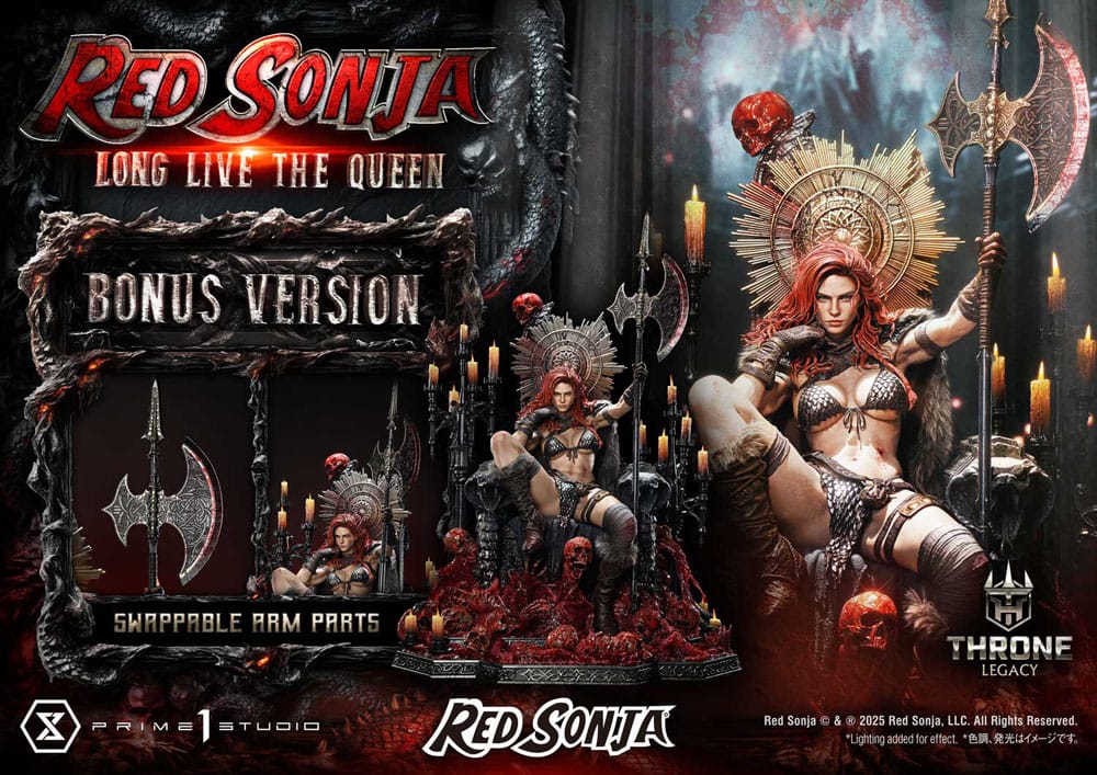 Red Sonja Throne Legacy Collection Statue Statue 1/3 Red Sonja: Long Live the Queen Bonus Version 77 cm