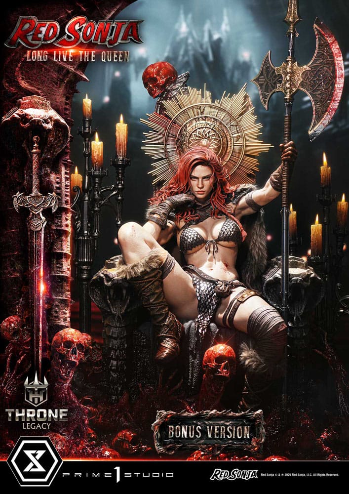 Red Sonja Throne Legacy Collection Statue Statue 1/3 Red Sonja: Long Live the Queen Bonus Version 77 cm