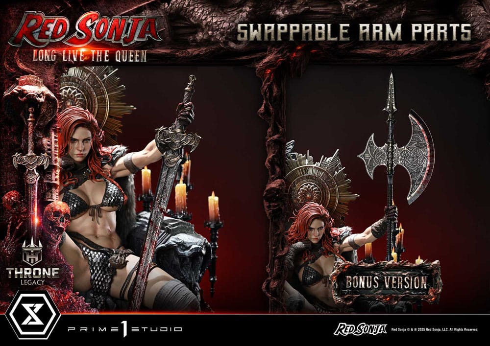 Red Sonja Throne Legacy Collection Statue Statue 1/3 Red Sonja: Long Live the Queen Bonus Version 77 cm