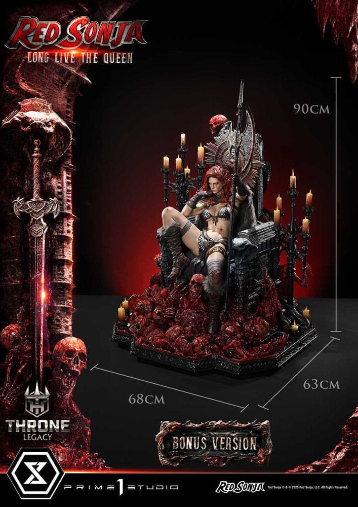 Red Sonja Throne Legacy Collection Statue Statue 1/3 Red Sonja: Long Live the Queen Bonus Version 77 cm