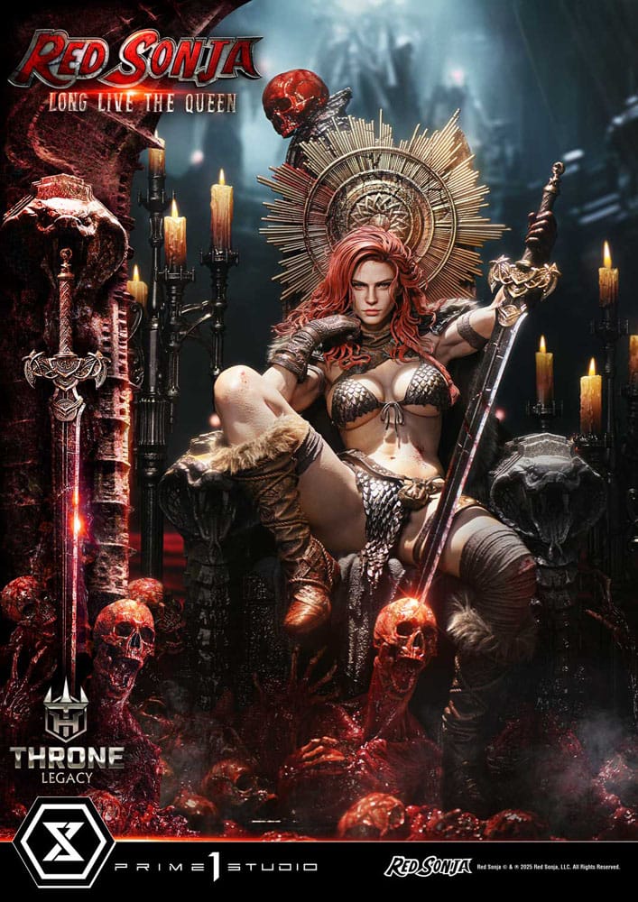 Red Sonja Throne Legacy Collection Statue Statue 1/3 Red Sonja: Long Live the Queen Bonus Version 77 cm