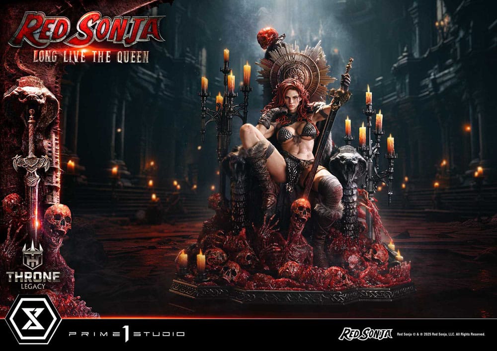 Red Sonja Throne Legacy Collection Statue Statue 1/3 Red Sonja: Long Live the Queen Bonus Version 77 cm