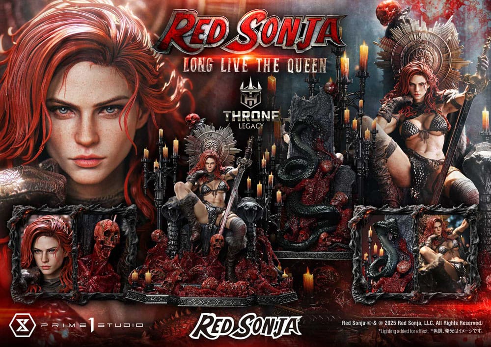 Red Sonja Throne Legacy Collection Statue Statue 1/3 Red Sonja: Long Live the Queen Bonus Version 77 cm