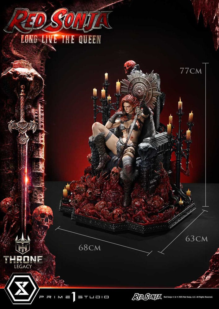 Red Sonja Throne Legacy Collection Statue Statue 1/3 Red Sonja: Long Live the Queen Bonus Version 77 cm