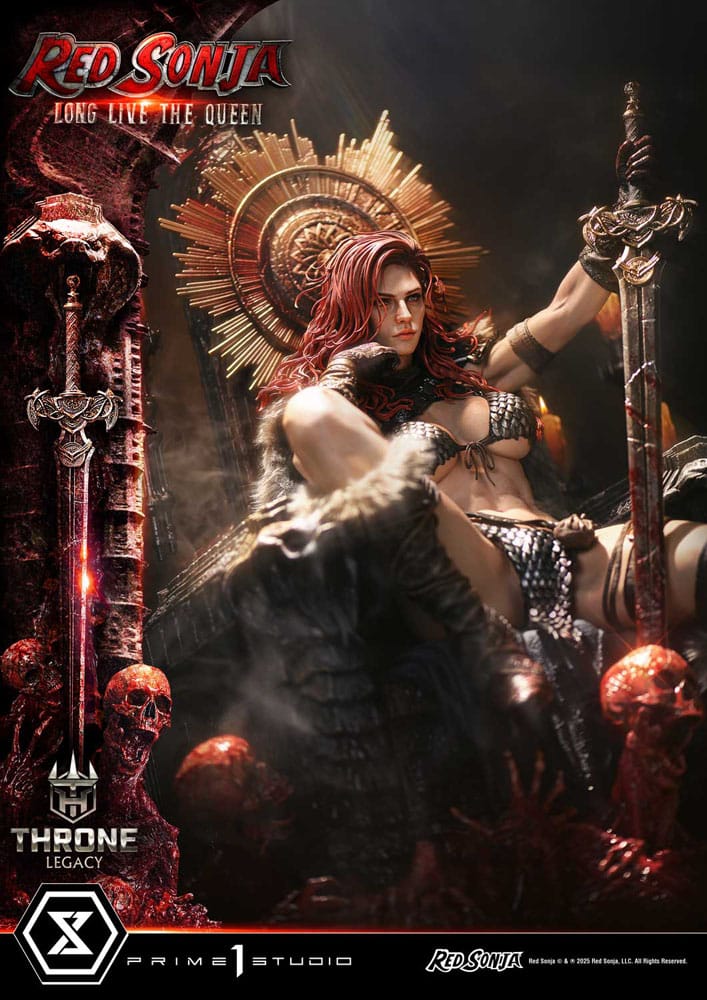 Red Sonja Throne Legacy Collection Statue Statue 1/3 Red Sonja: Long Live the Queen Bonus Version 77 cm