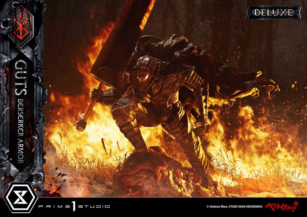 Berserk Ultimate Premium Masterline Series 1/4 Guts Statue, Berserker Armor Grunbeld vs. Guts Deluxe Version 94 cm