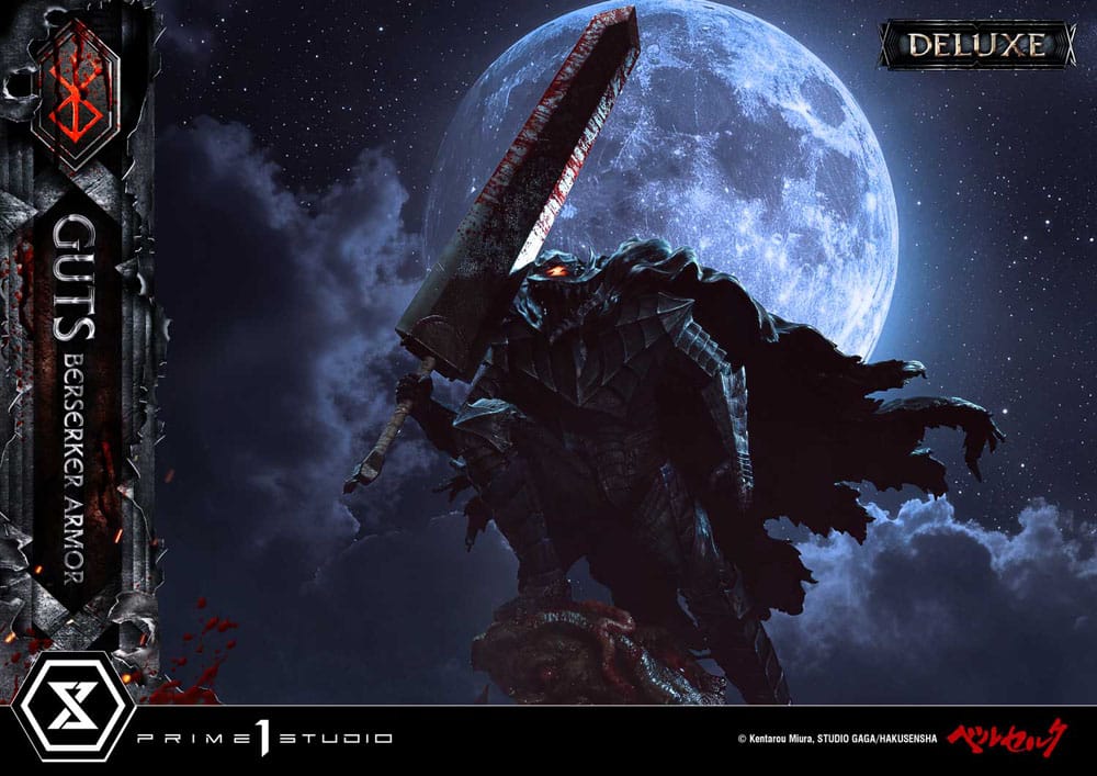 Berserk Ultimate Premium Masterline Series 1/4 Guts Statue, Berserker Armor Grunbeld vs. Guts Deluxe Version 94 cm