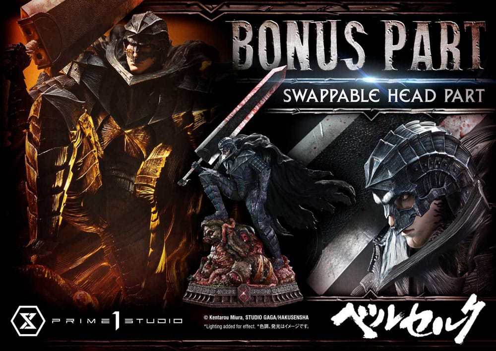 Berserk Ultimate Premium Masterline Series 1/4 Guts Statue, Berserker Armor Grunbeld vs. Guts Deluxe Bonus Version 94cm