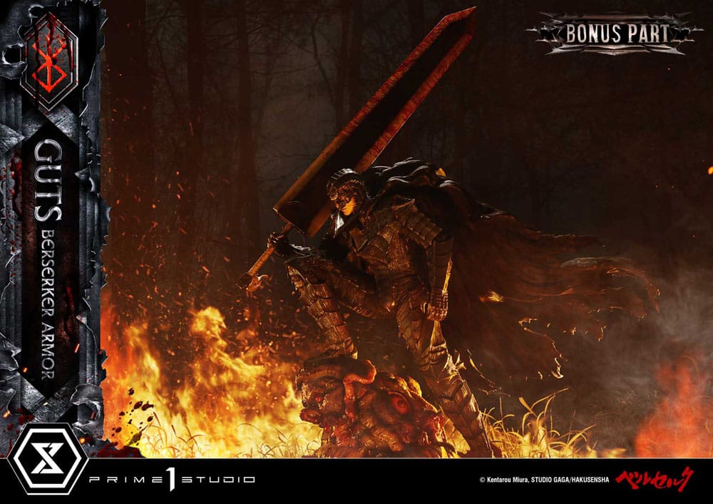 Berserk Ultimate Premium Masterline Series 1/4 Guts Statue, Berserker Armor Grunbeld vs. Guts Deluxe Bonus Version 94cm