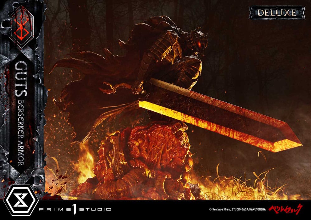 Berserk Ultimate Premium Masterline Series 1/4 Guts Statue, Berserker Armor Grunbeld vs. Guts Deluxe Bonus Version 94cm