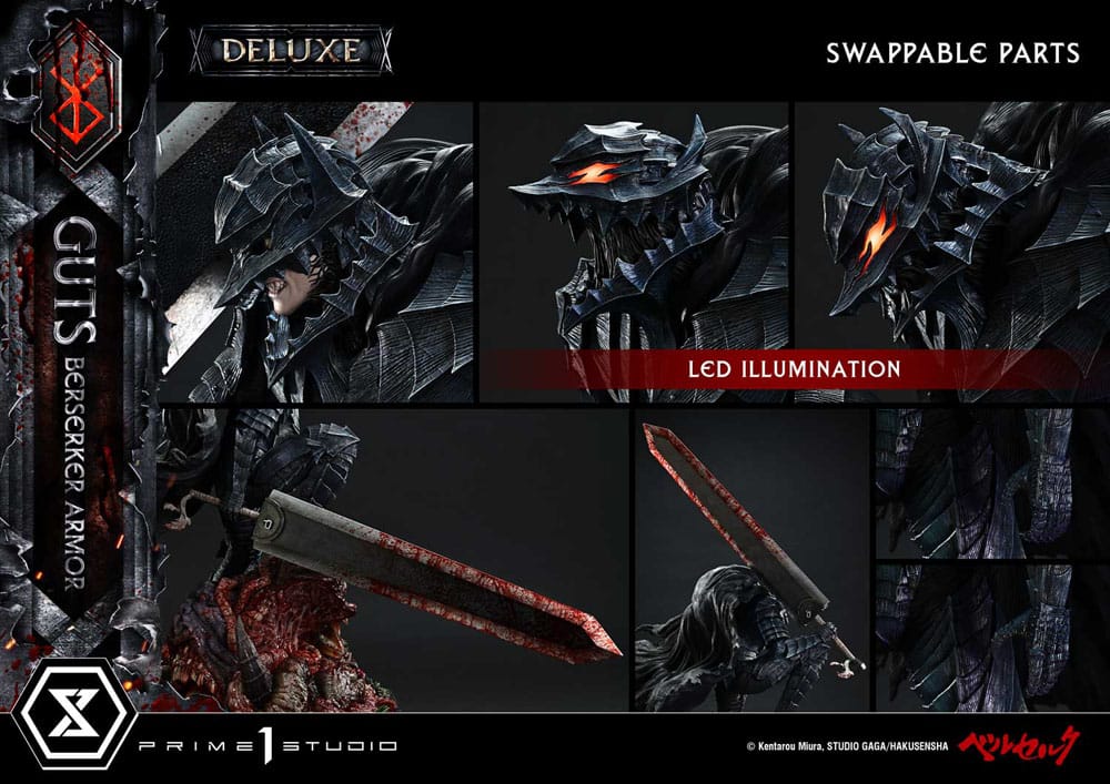 Berserk Ultimate Premium Masterline Series Statue 1/4 Guts, Berserker Armor Grunbeld vs. Guts Deluxe Bonus Version 94 cm