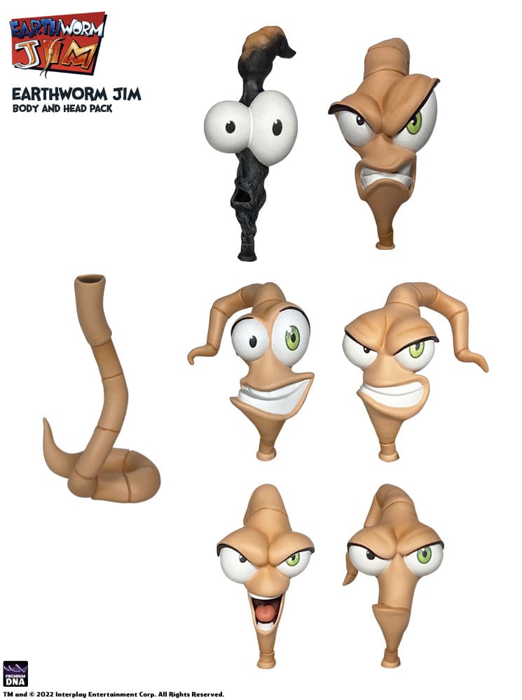 Earthworm Jim Accessory Pack Wave 1: Worm Body &amp; Jim Heads
