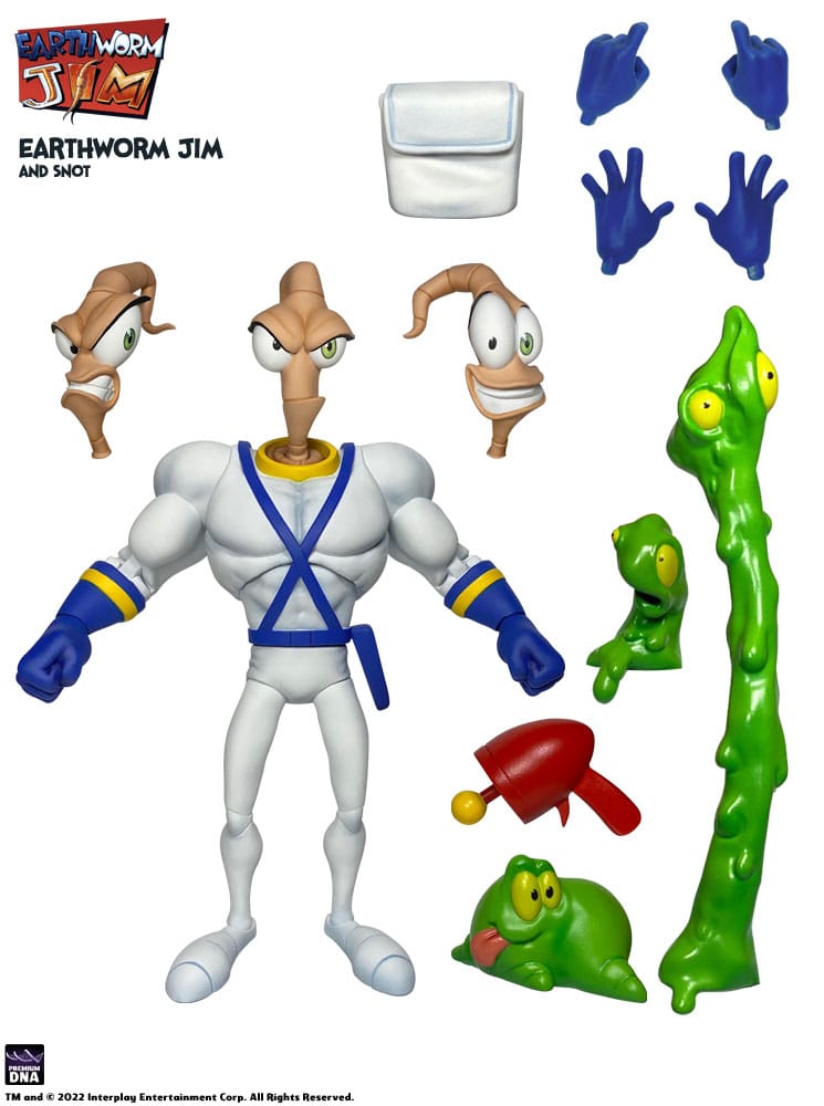 Earthworm Jim Action Figure Wave 1: Earthworm Jim & Snot 15 cm