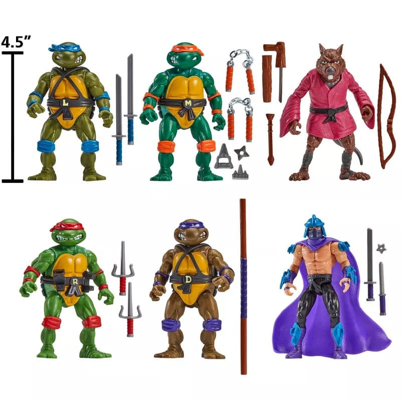 Teenage Mutant Ninja Turtles 6-Pack Action Figures 1988 Remastered heo EU Exclusive