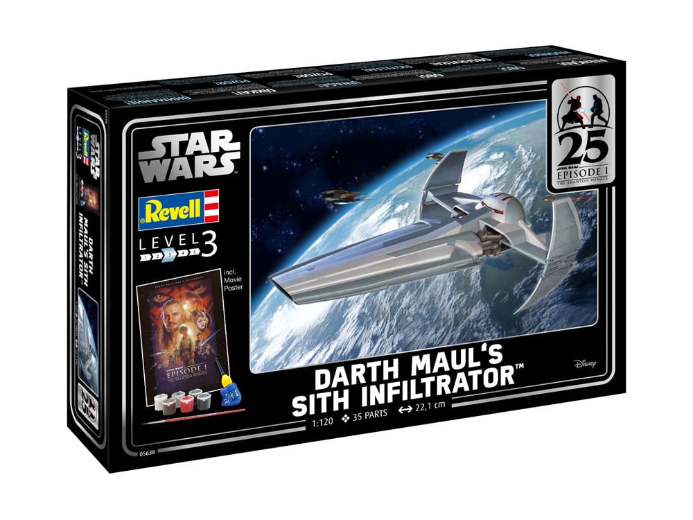 Star Wars Episode I 1/120 Darth Maul's Sith Infiltrator 22cm Model Kit Gift Set