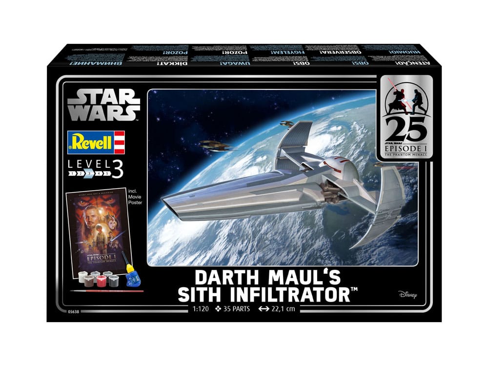 Star Wars Episode I 1/120 Darth Maul's Sith Infiltrator 22cm Model Kit Gift Set