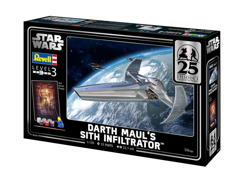 Star Wars Episode I 1/120 Darth Maul's Sith Infiltrator 22cm Model Kit Gift Set