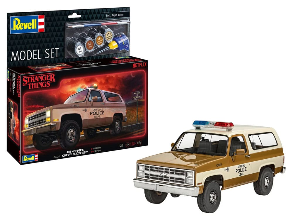 Stranger Things Model Kit Set 1/25 1985 Chevrolet K5 Blazer (Aqua Color) 19 cm