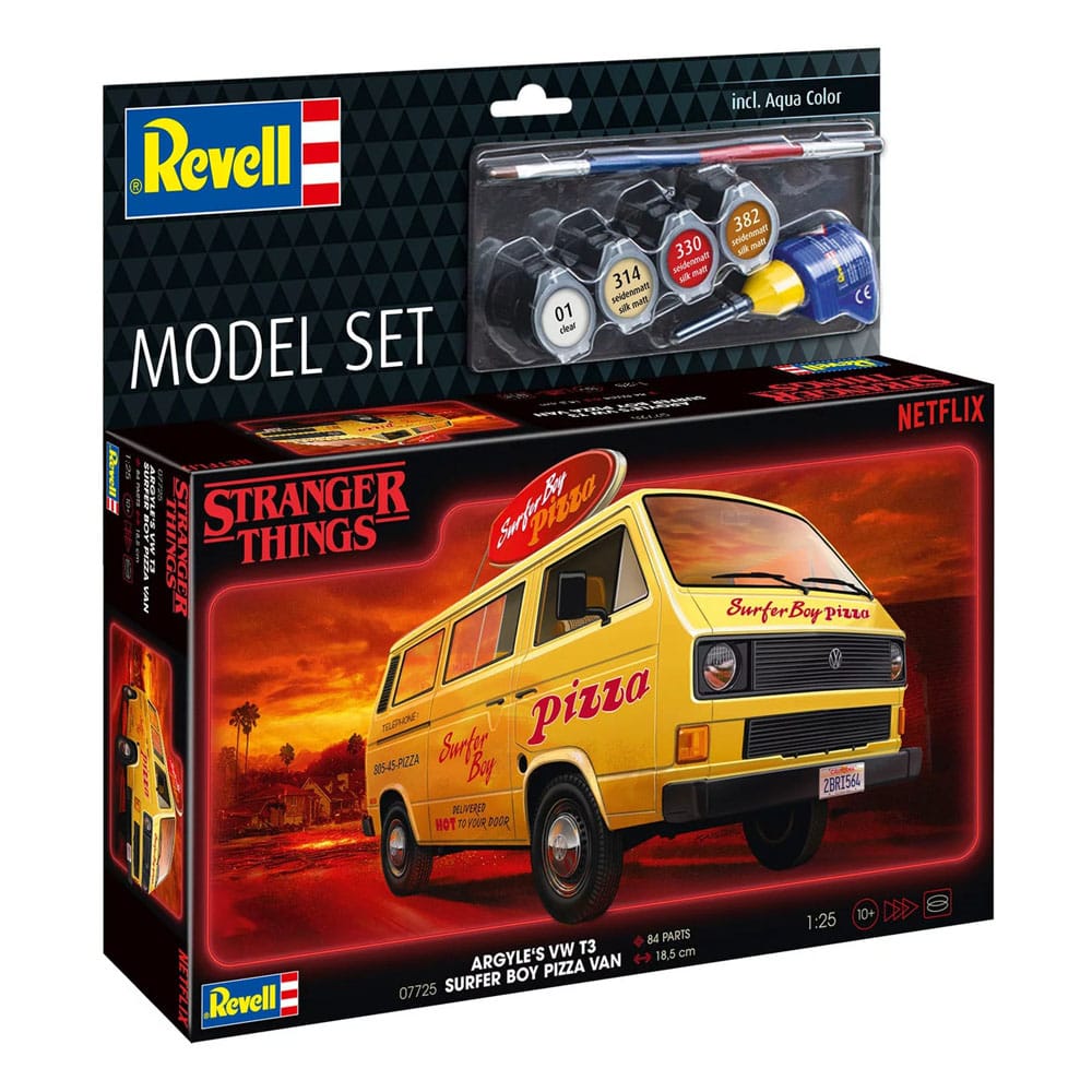 Stranger Things Model Kit Set 1/25 VW T3 Bus Surfer Boy (Aqua Color) 19 cm